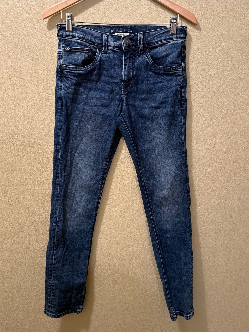 Men’s L 164 Size 30 Tom Tailor Ryan Organic Cotton Dark Blue Slim Skinny Jeans